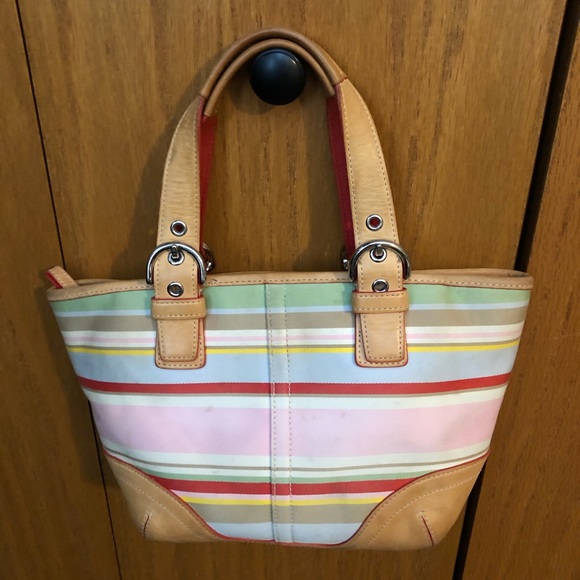 Striped Coach purse - Picture 3 of 7